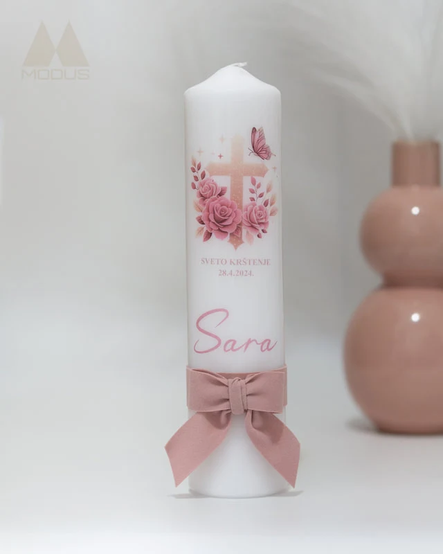 Personalizirana svijeća za krštenje, model SK011